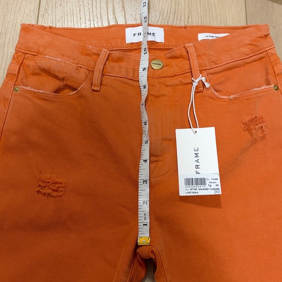 FRAME Le High Straight, Distressed, Washed Tangerine, sz 27 - Picture 13 of 15